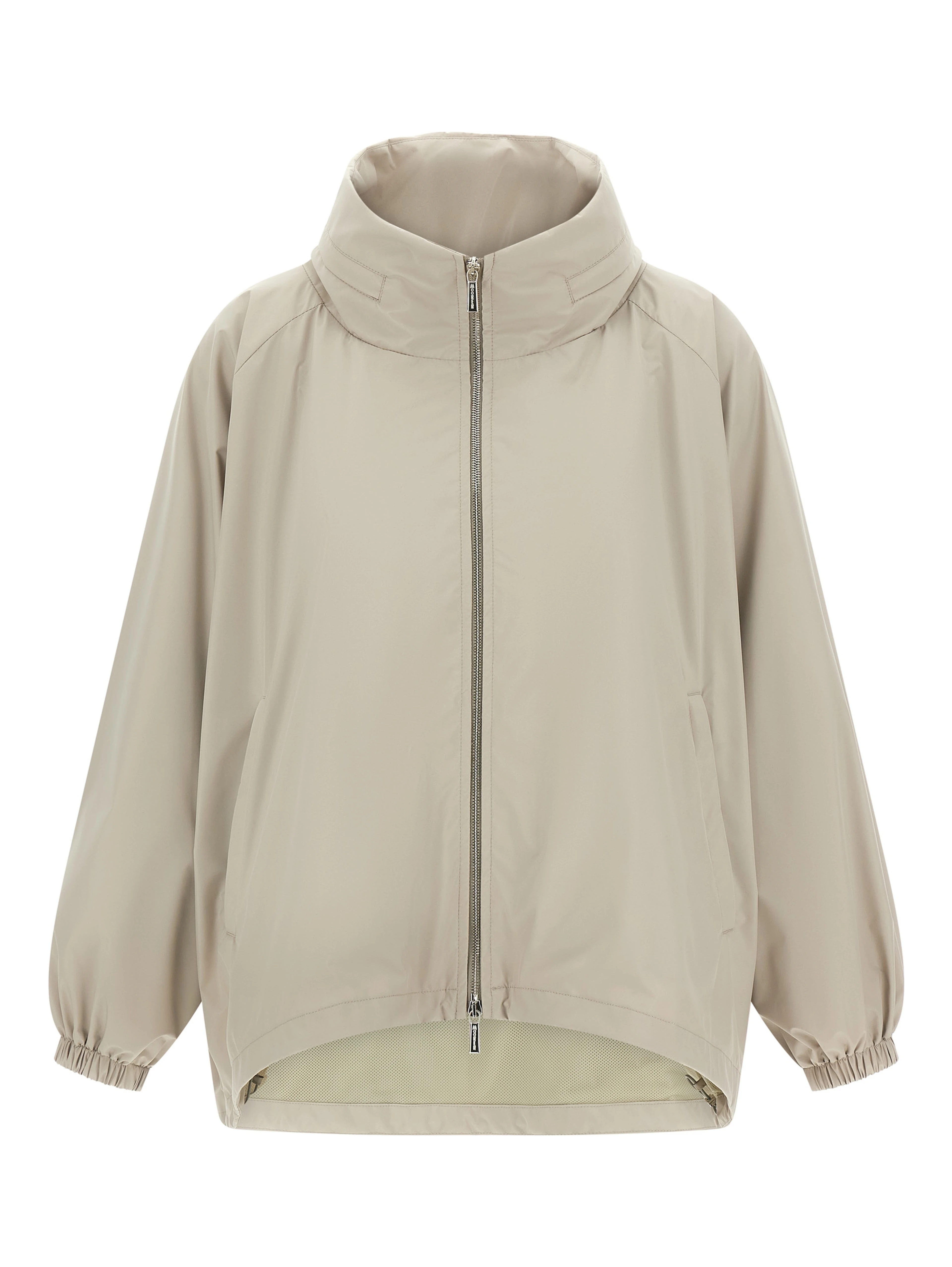Gray Polyester Shell Jacket