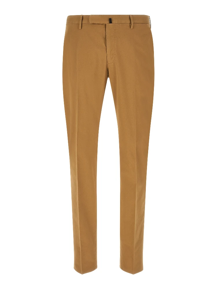 Brown Cotton Casual Pants