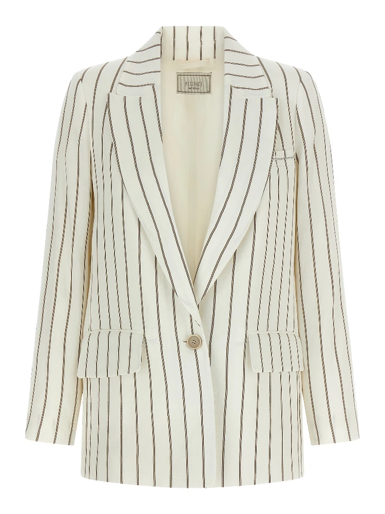 White Linen Blazer