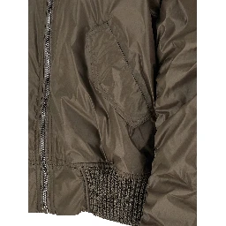 Gray Nylon Bomber