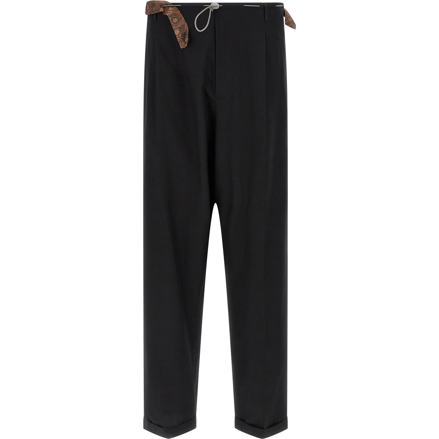 Black Cotton Casual Pants