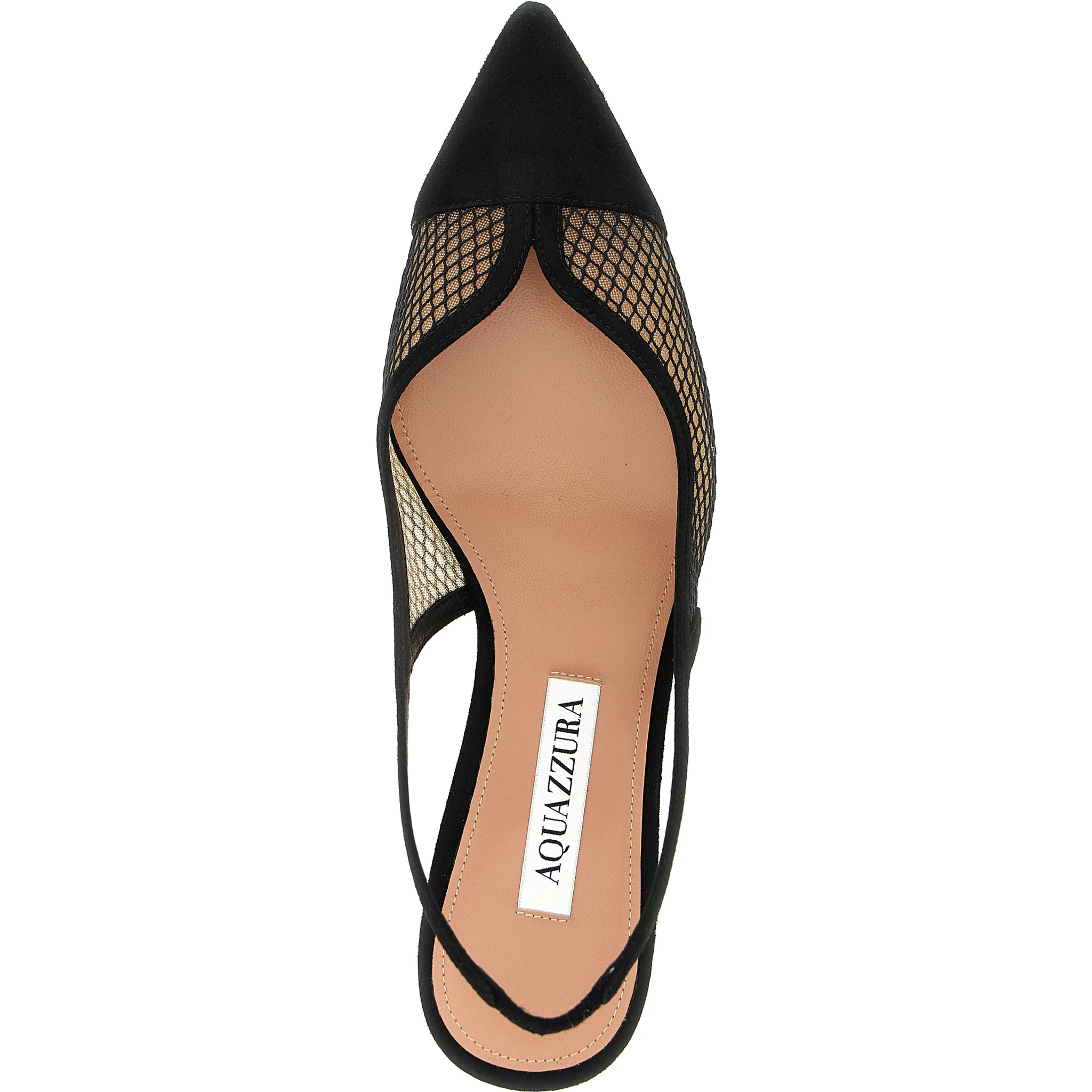 Black Textile Mid Heel Pumps