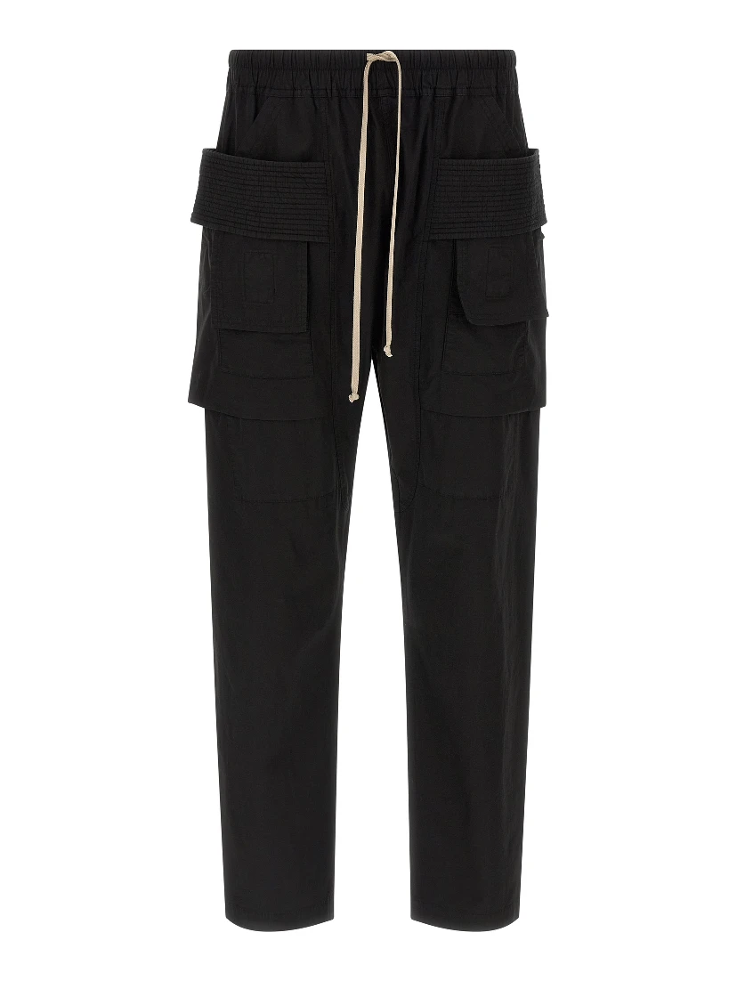 Black Cotton Cargo Pants