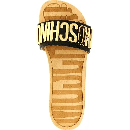 Black Calfskin Slides