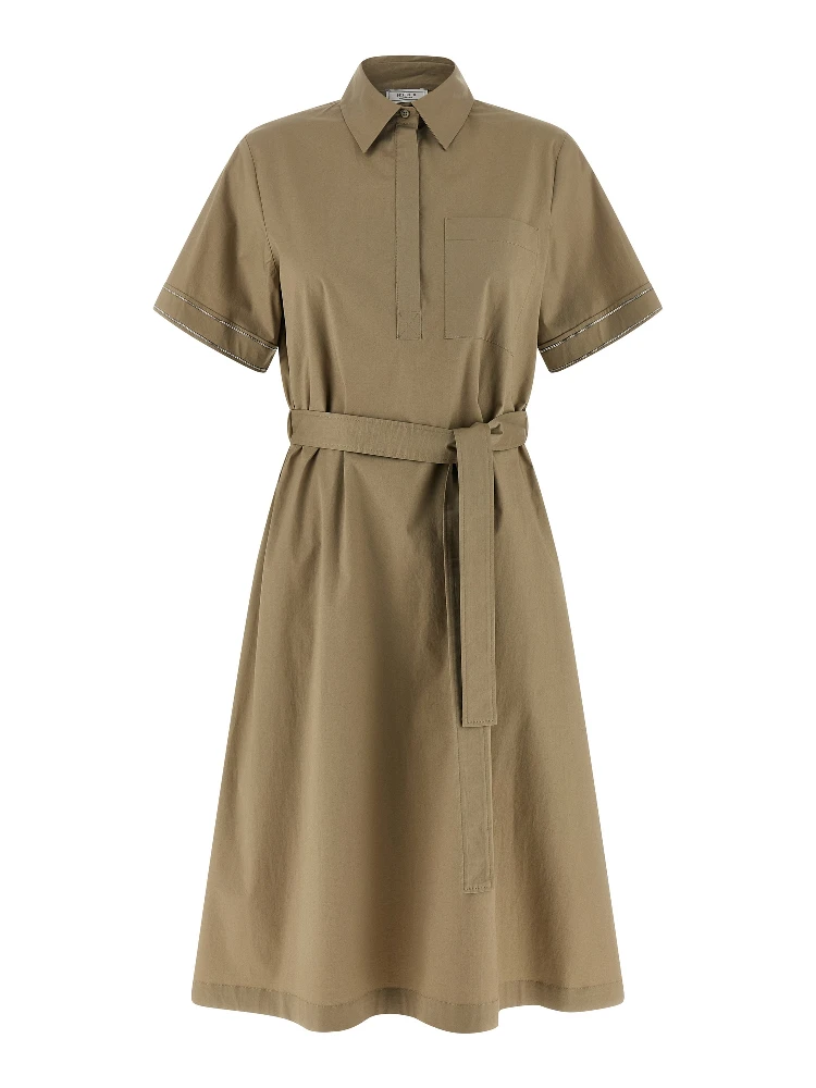 Bicolor Cotton Midi Dress