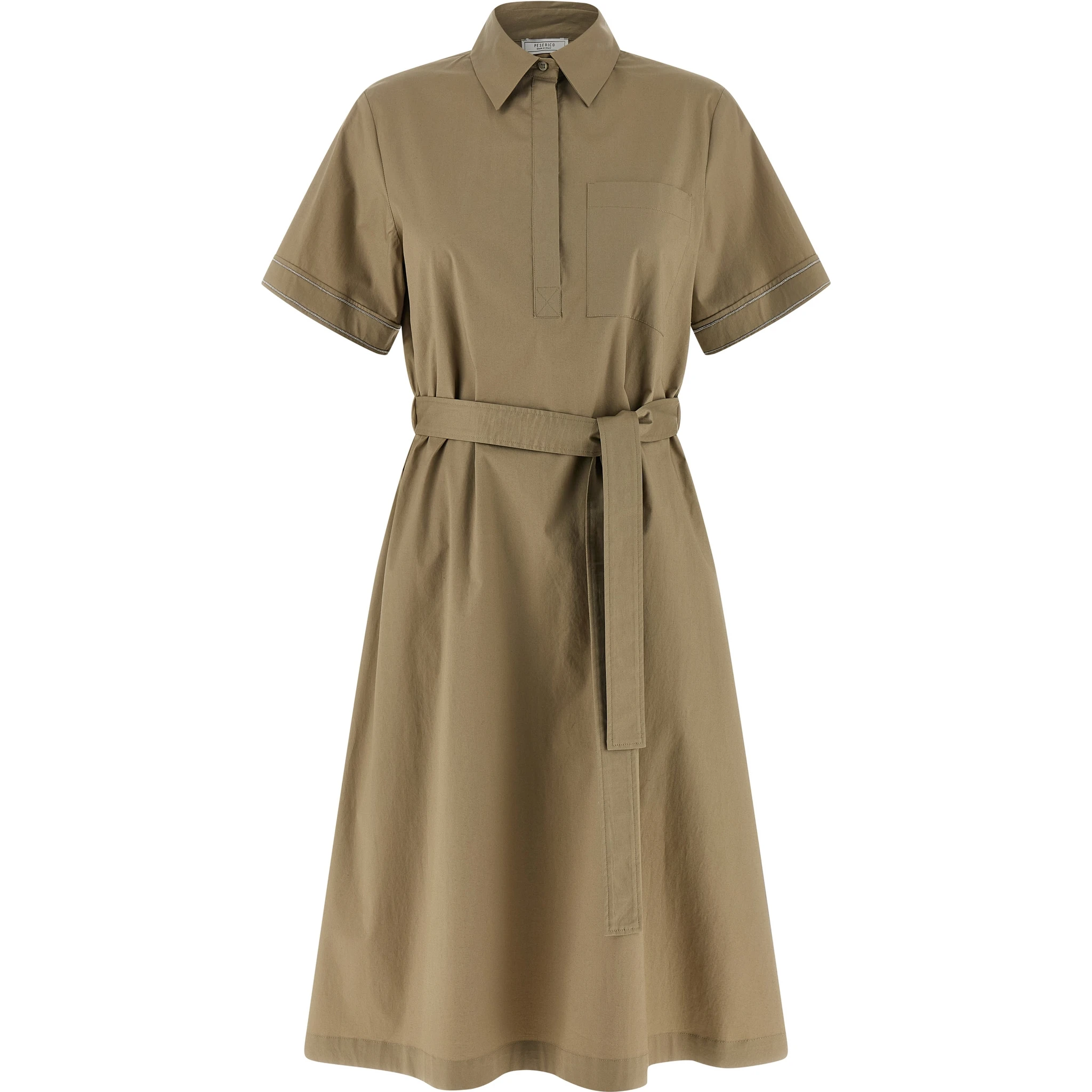 Bicolor Cotton Midi Dress