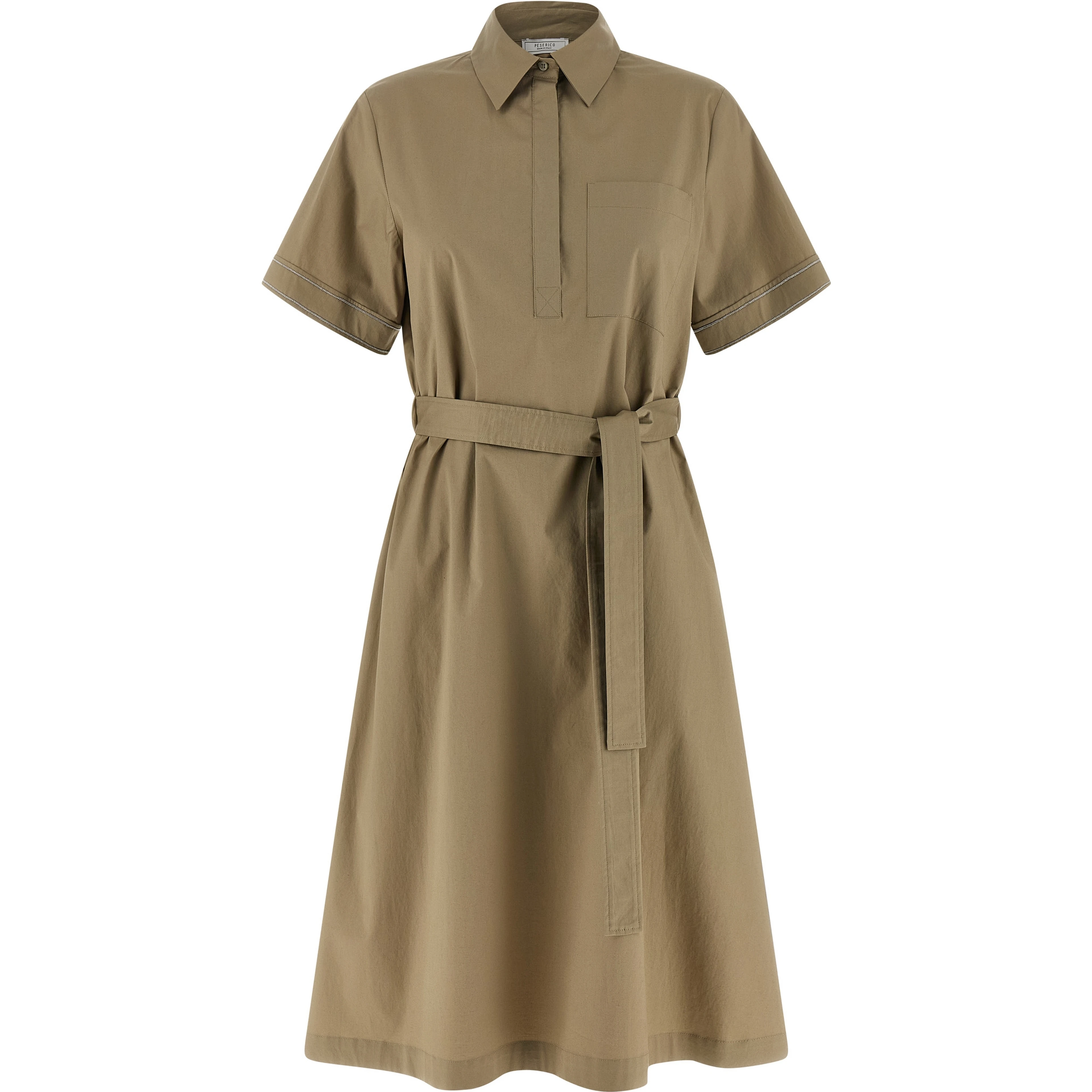 Bicolor Cotton Midi Dress