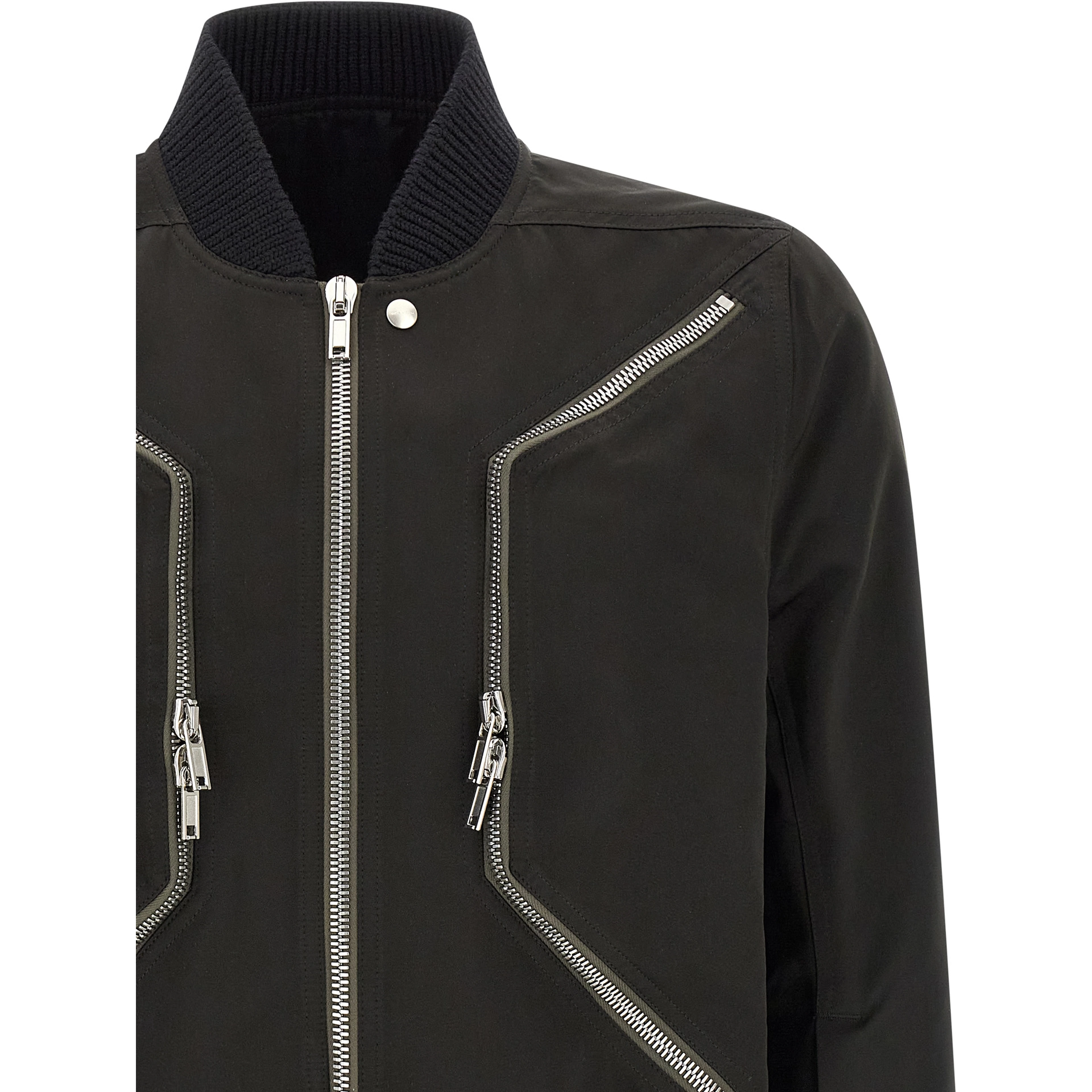 Black Polyester Bomber