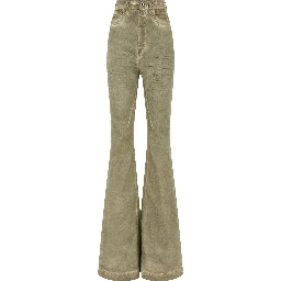 Beige Cotton Bootcut Jeans