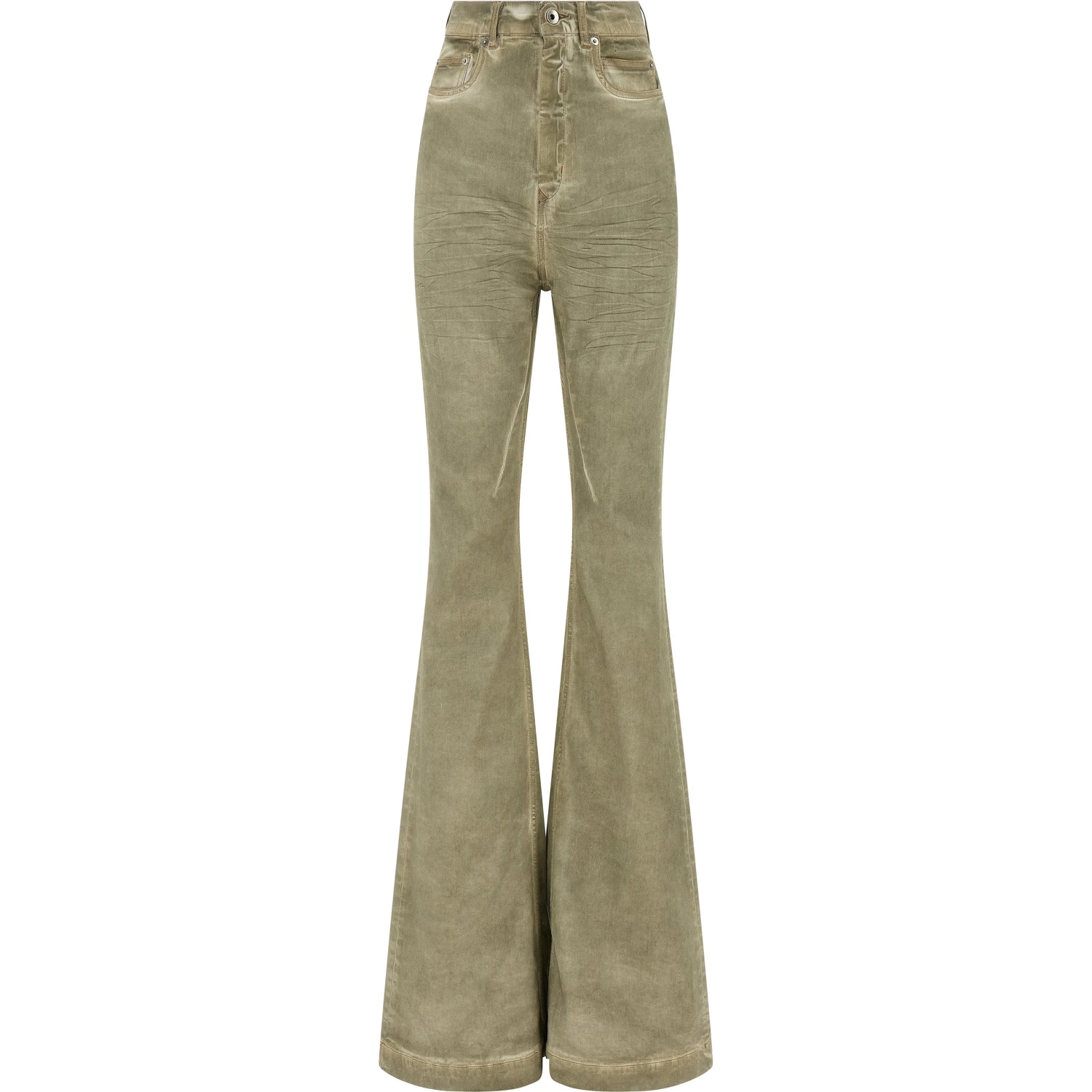 Beige Cotton Bootcut Jeans