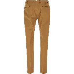 Brown Cotton Casual Pants