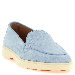 Blue Calfskin Slip-On Loafers