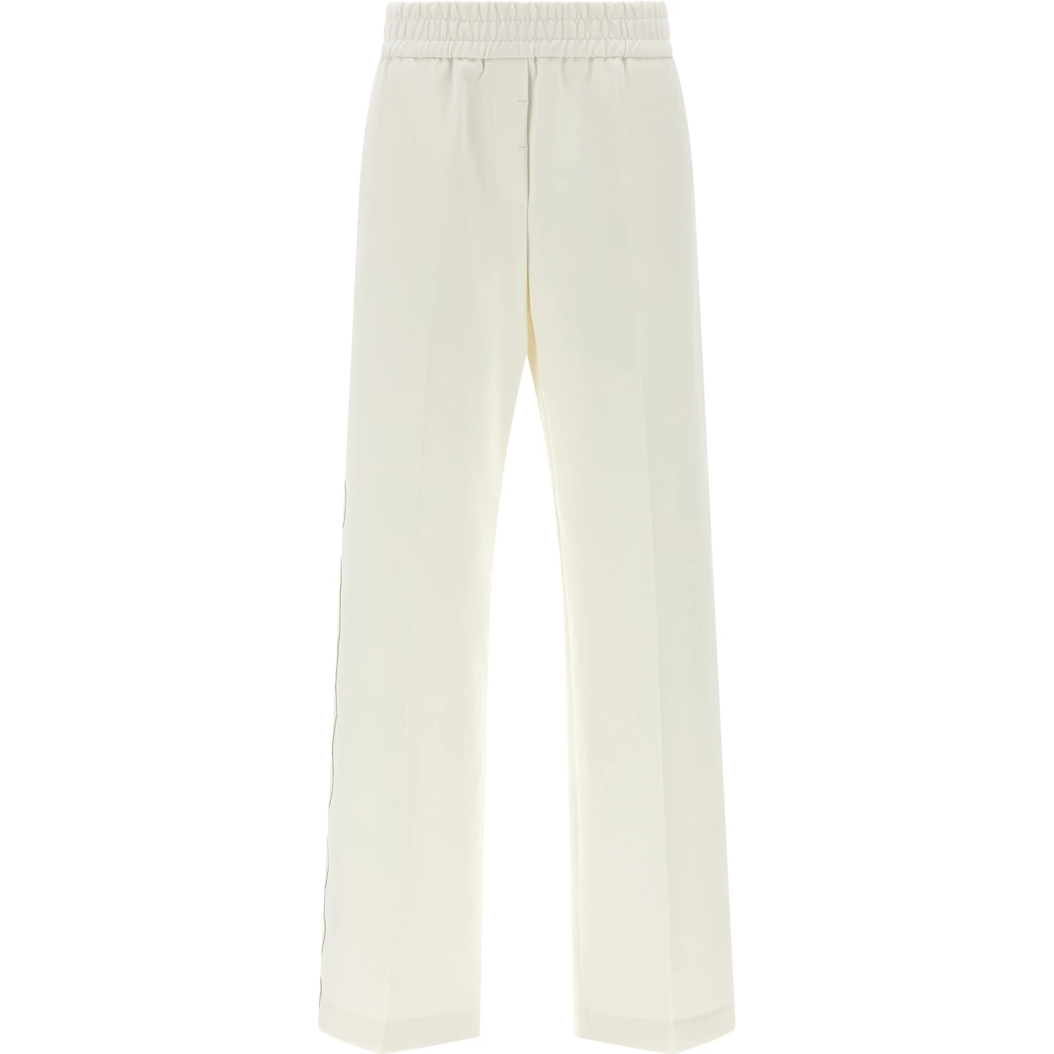 White Cotton Casual Pants