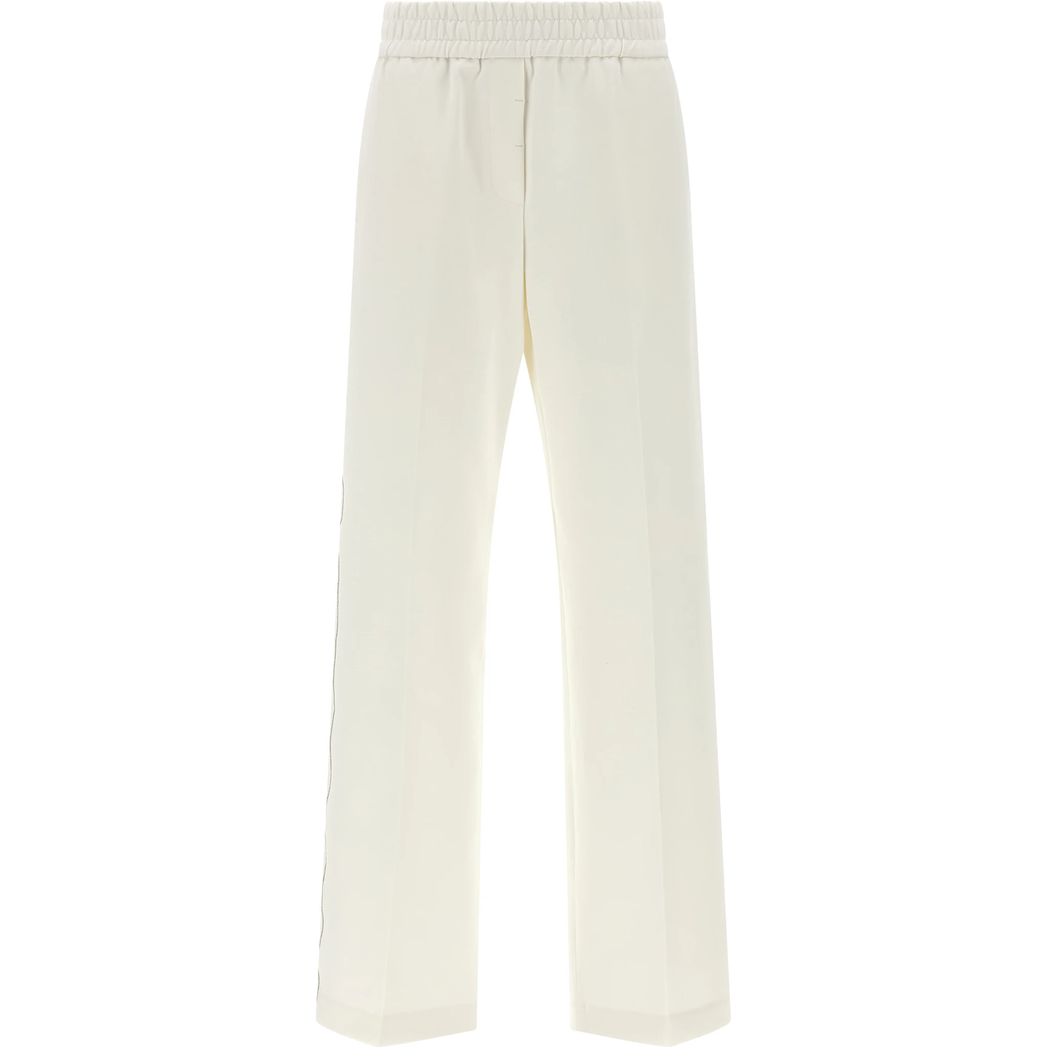 White Cotton Casual Pants