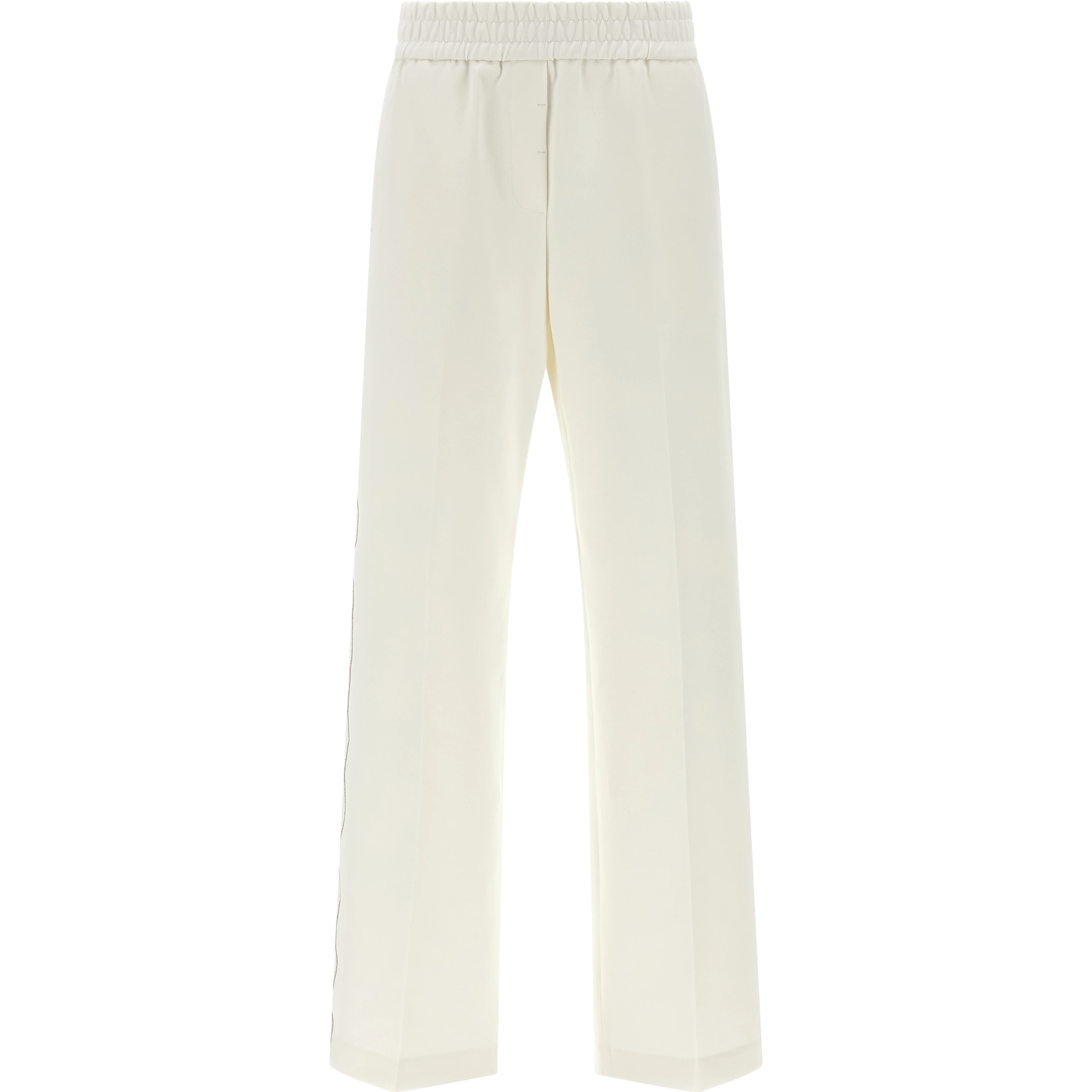 White Cotton Casual Pants