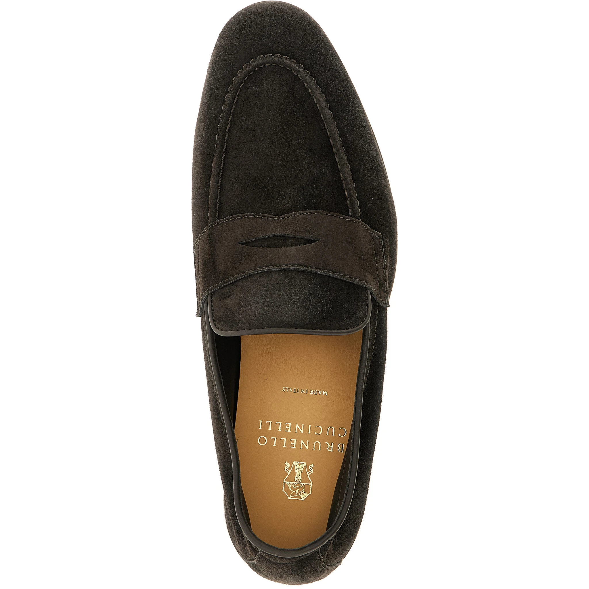 Brown Calfskin Slip-On Loafers