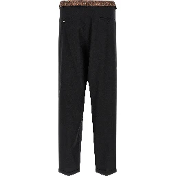 Black Cotton Casual Pants