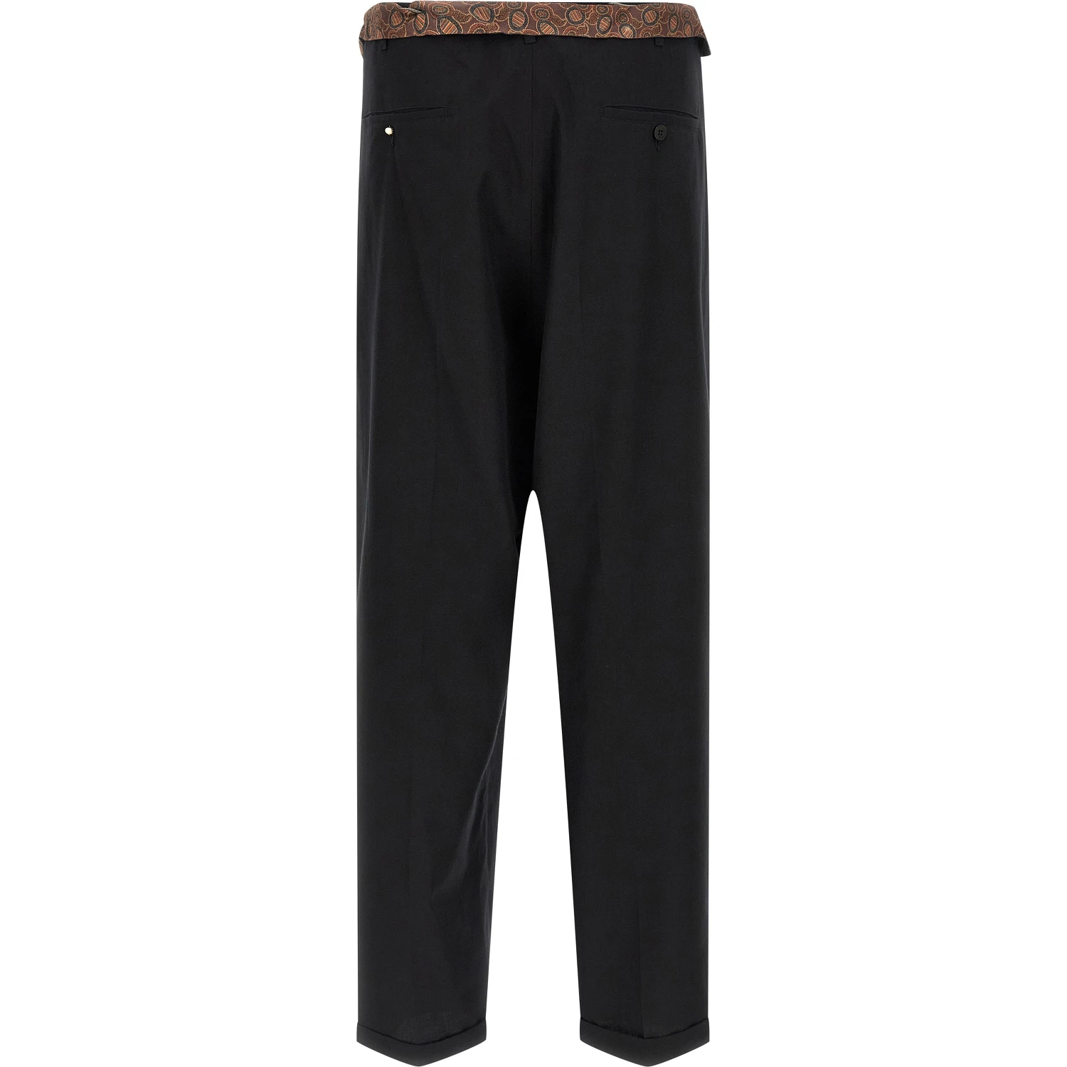 Black Cotton Casual Pants