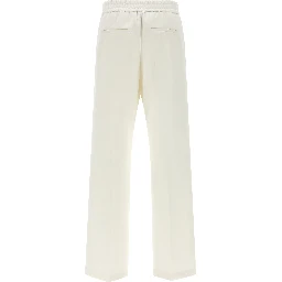 White Cotton Casual Pants