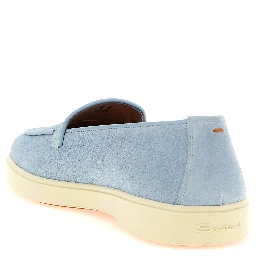 Blue Calfskin Slip-On Loafers