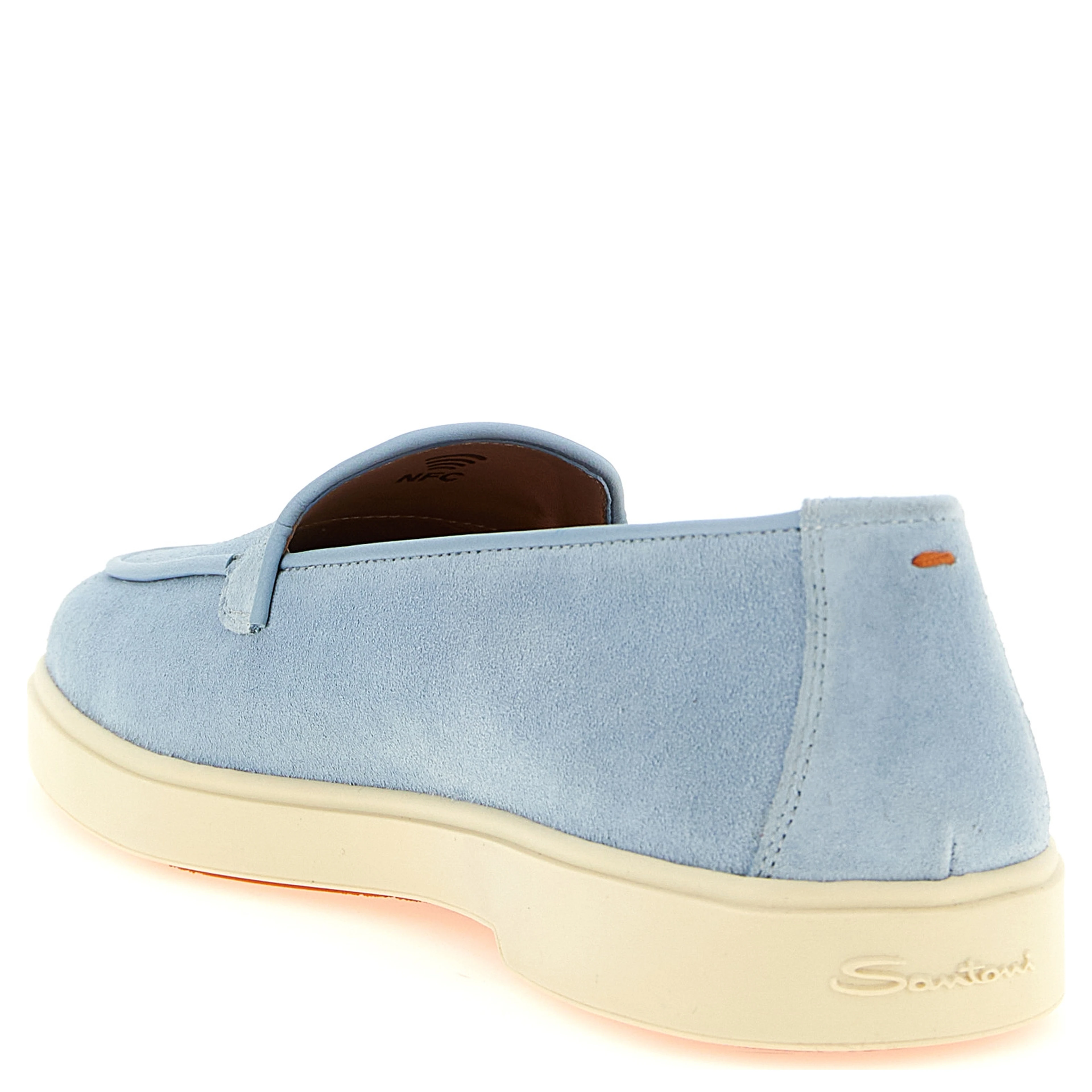 Blue Calfskin Slip-On Loafers