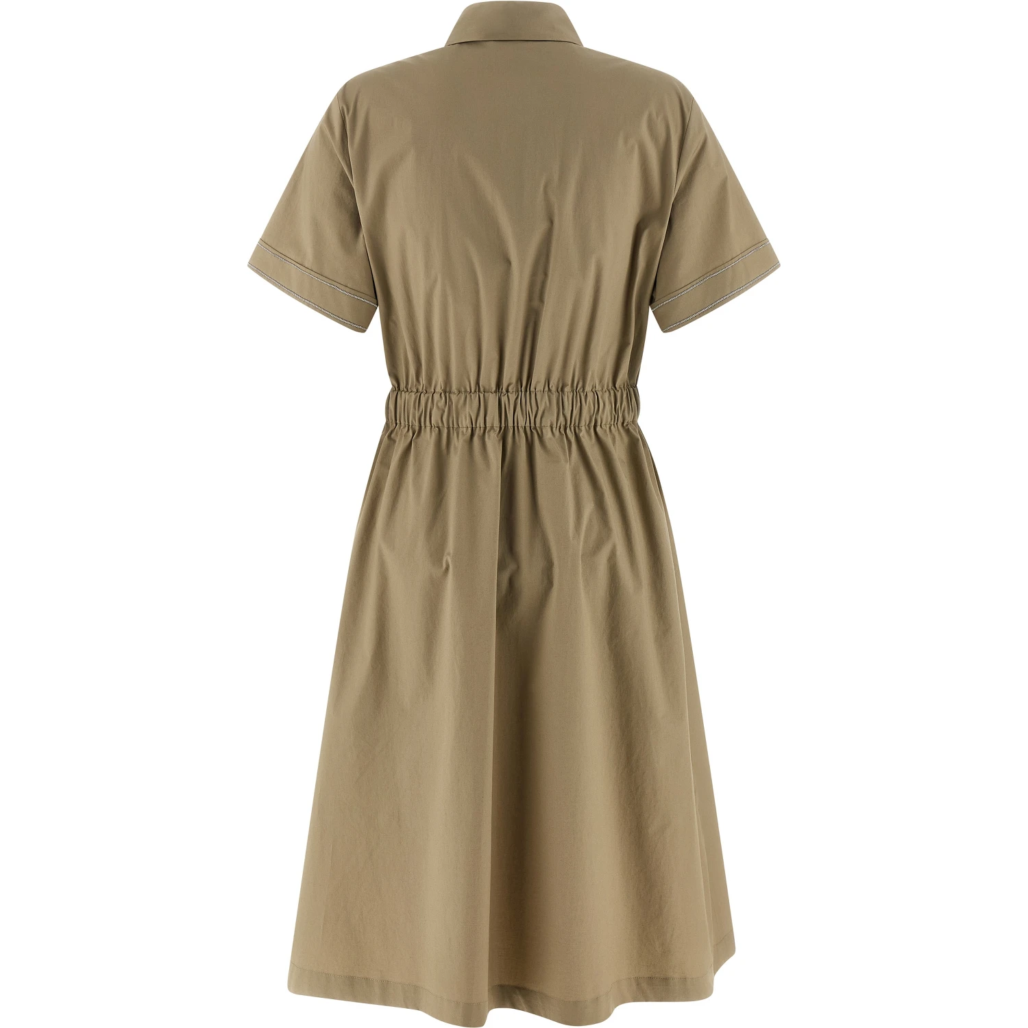 Bicolor Cotton Midi Dress
