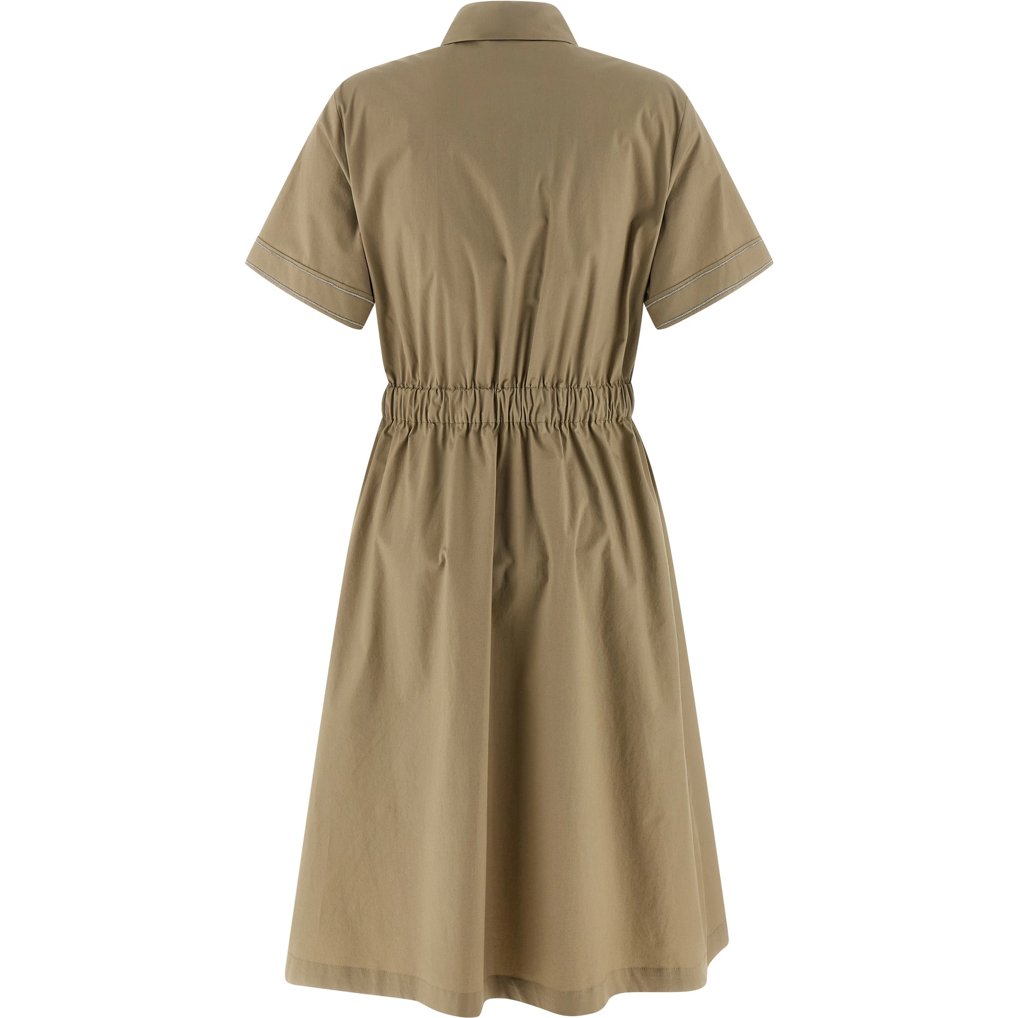 Bicolor Cotton Midi Dress