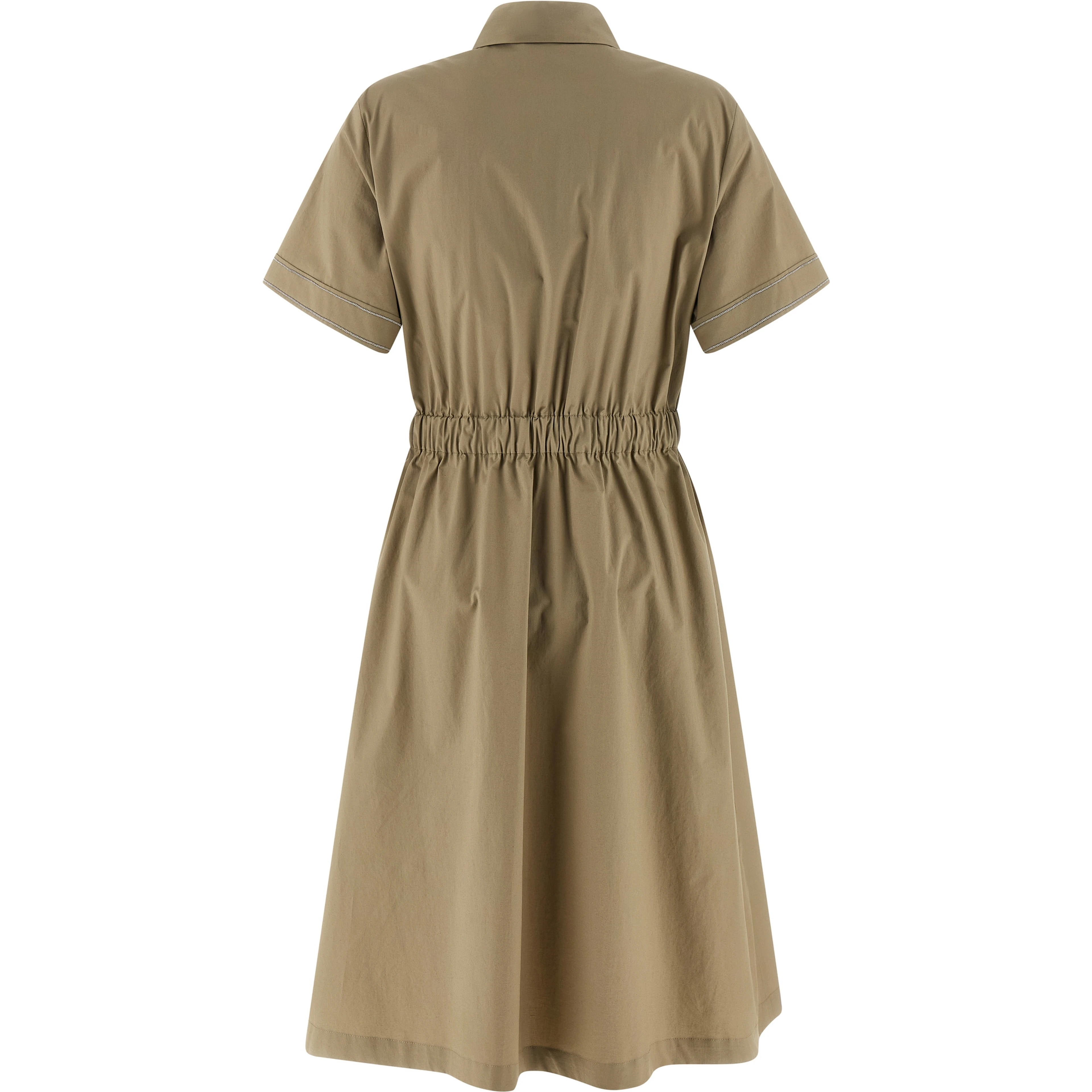 Bicolor Cotton Midi Dress