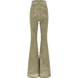 Beige Cotton Bootcut Jeans