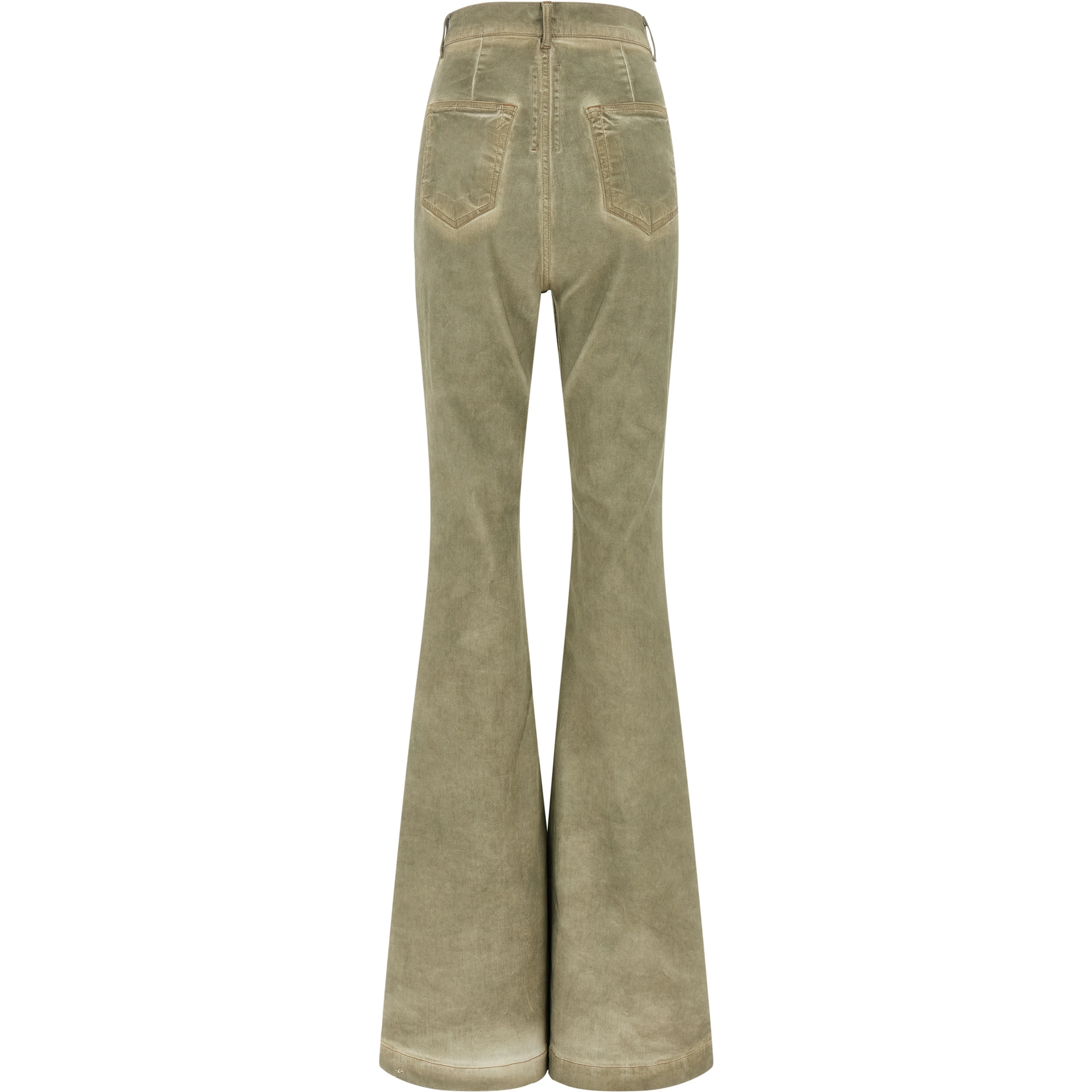 Beige Cotton Bootcut Jeans