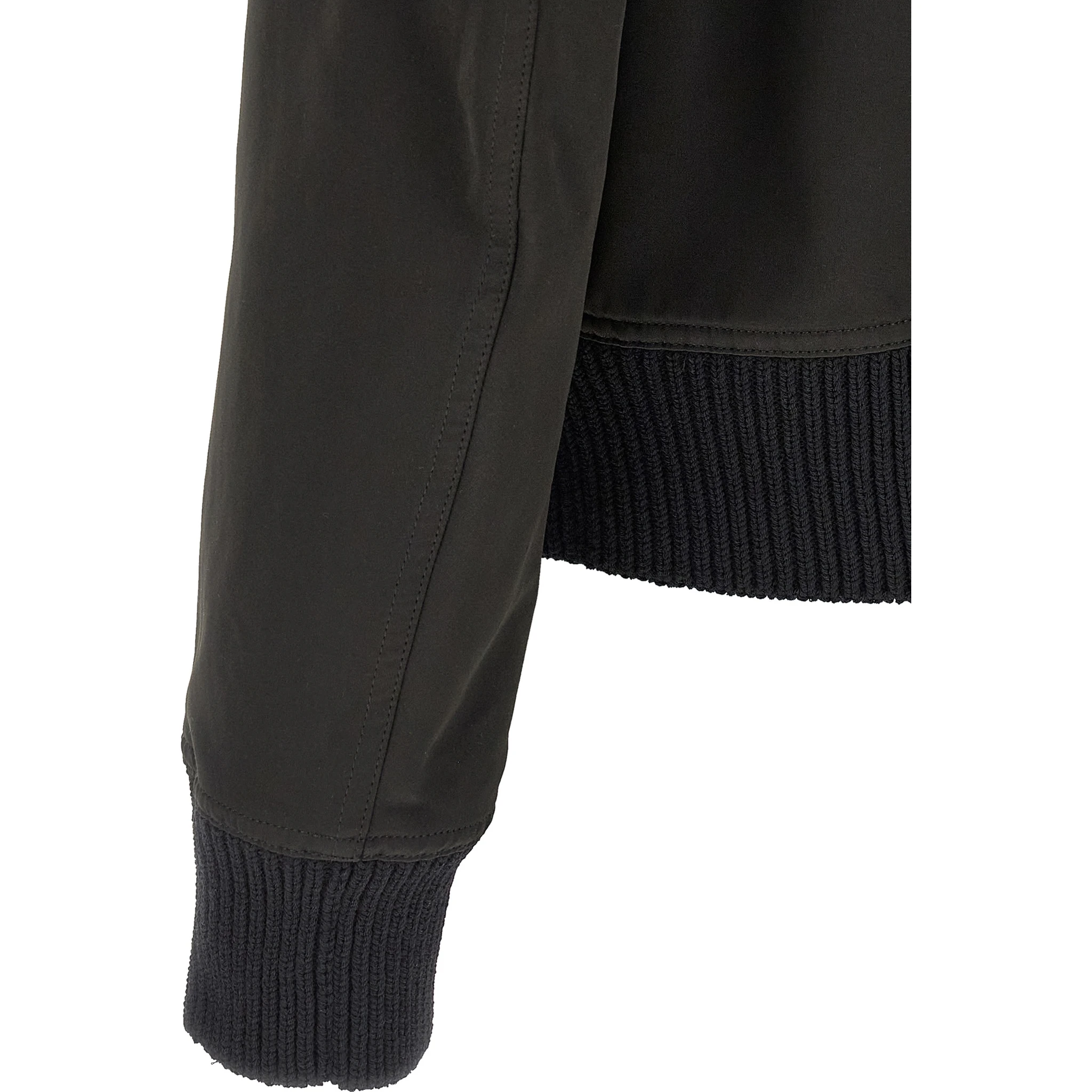 Black Polyester Bomber