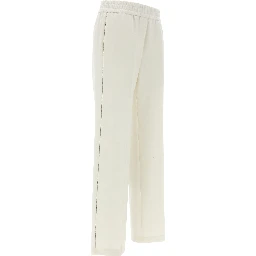 White Cotton Casual Pants
