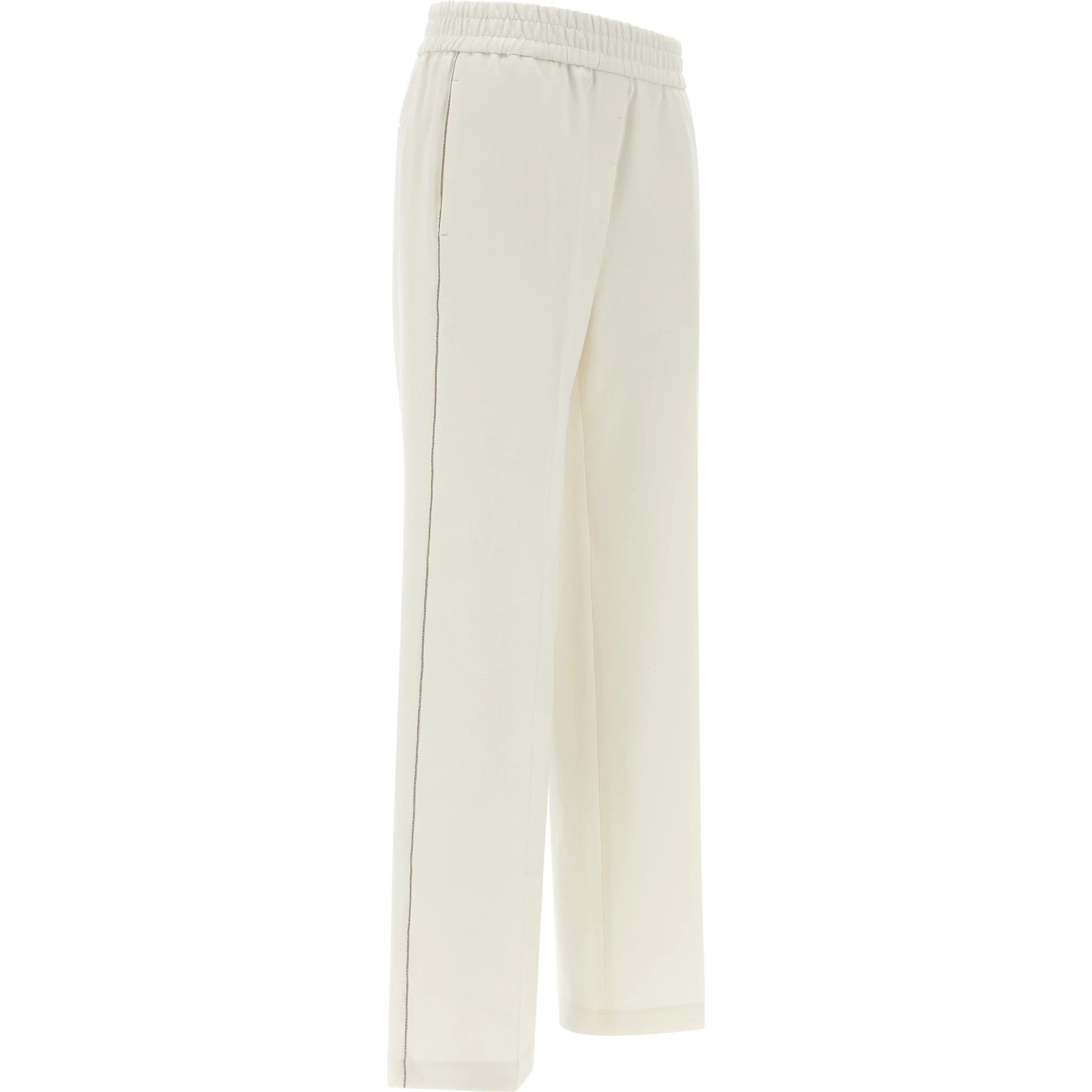 White Cotton Casual Pants