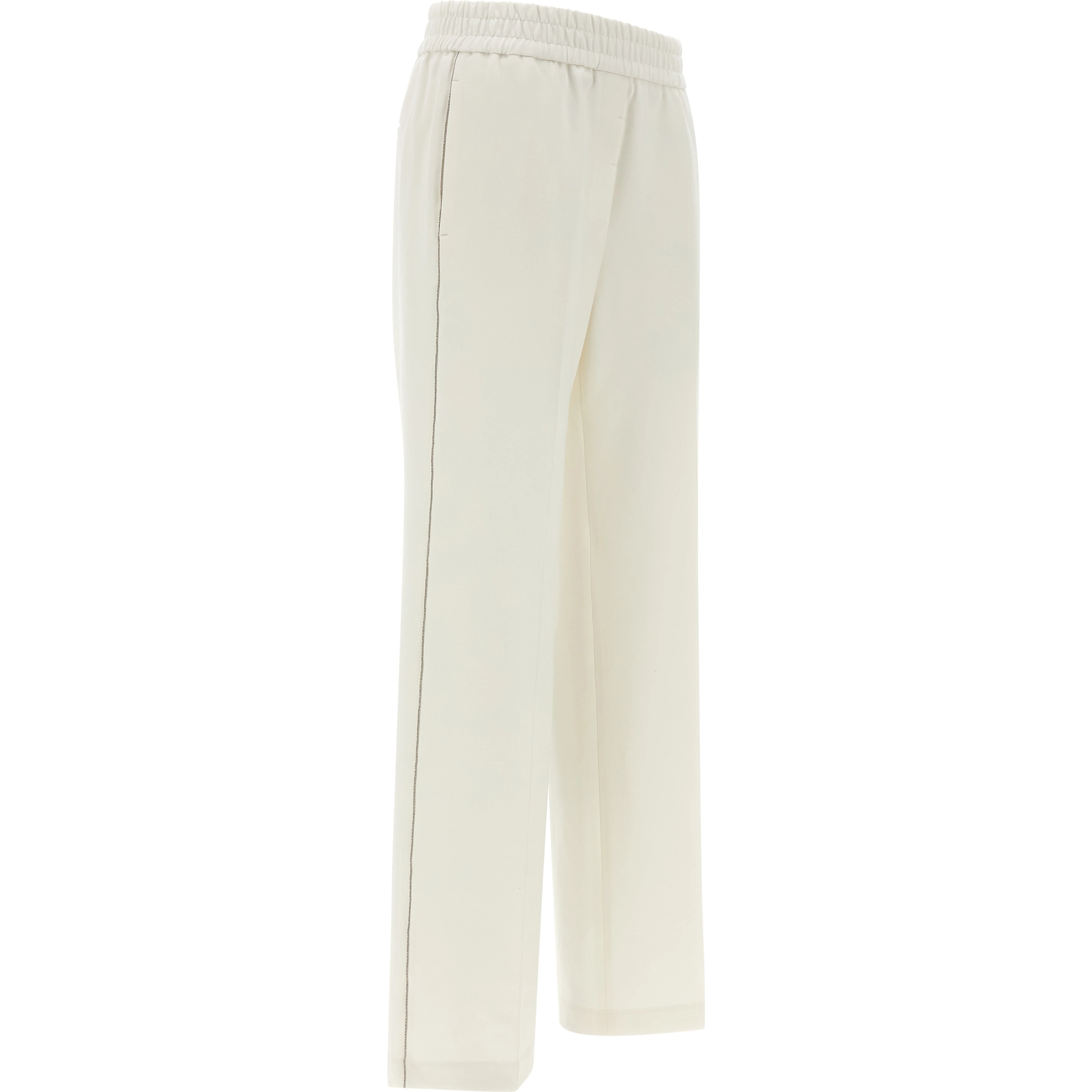 White Cotton Casual Pants