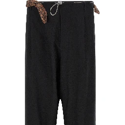 Black Cotton Casual Pants