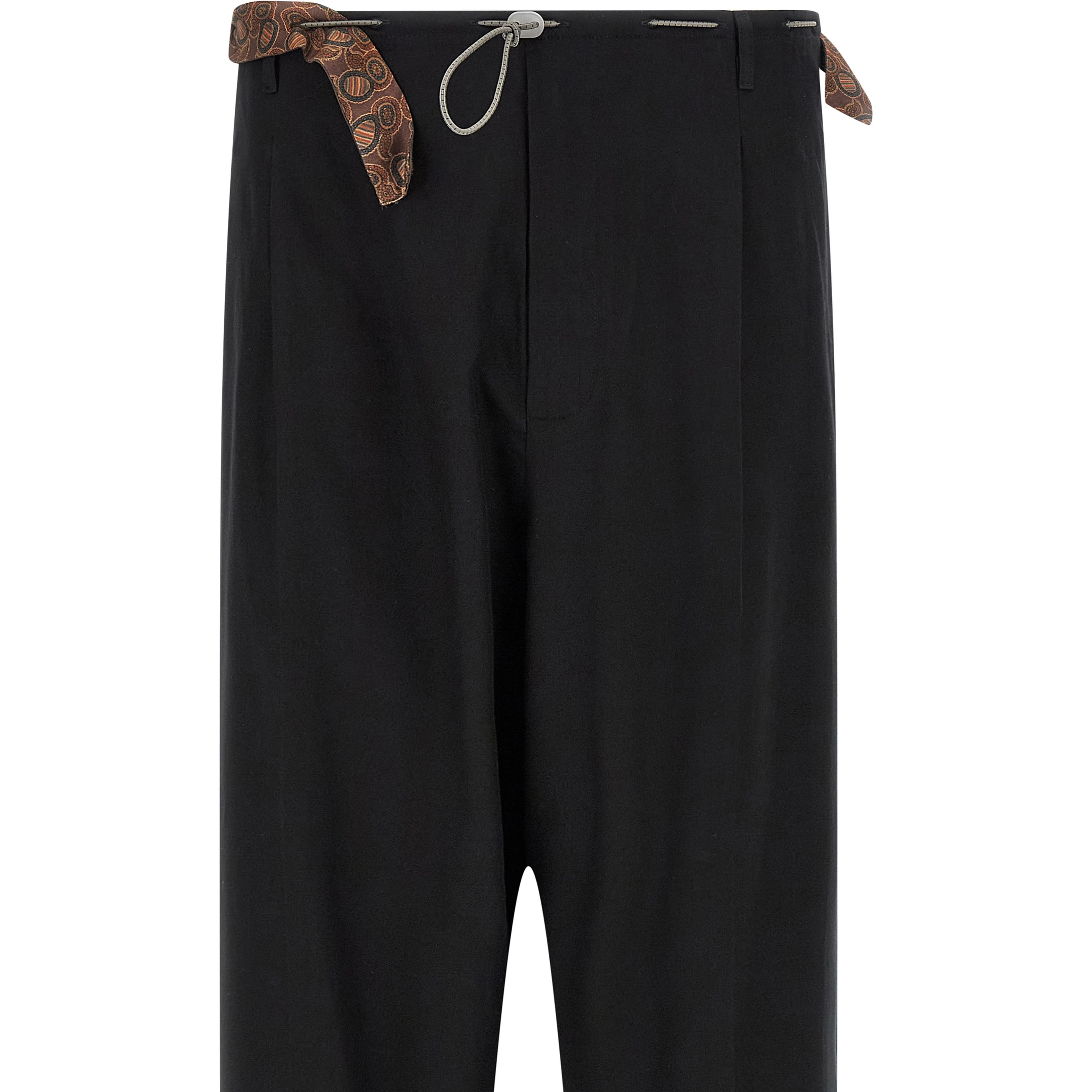 Black Cotton Casual Pants