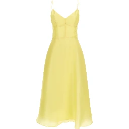 Bicolor Silk Midi Dress
