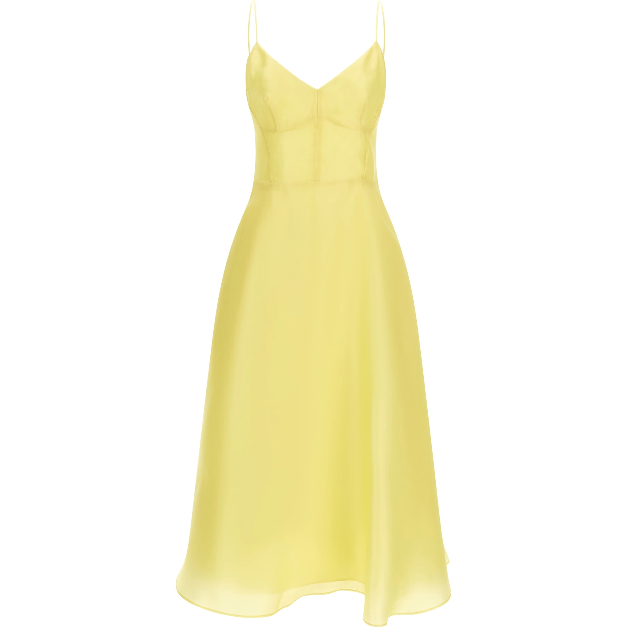 Bicolor Silk Midi Dress