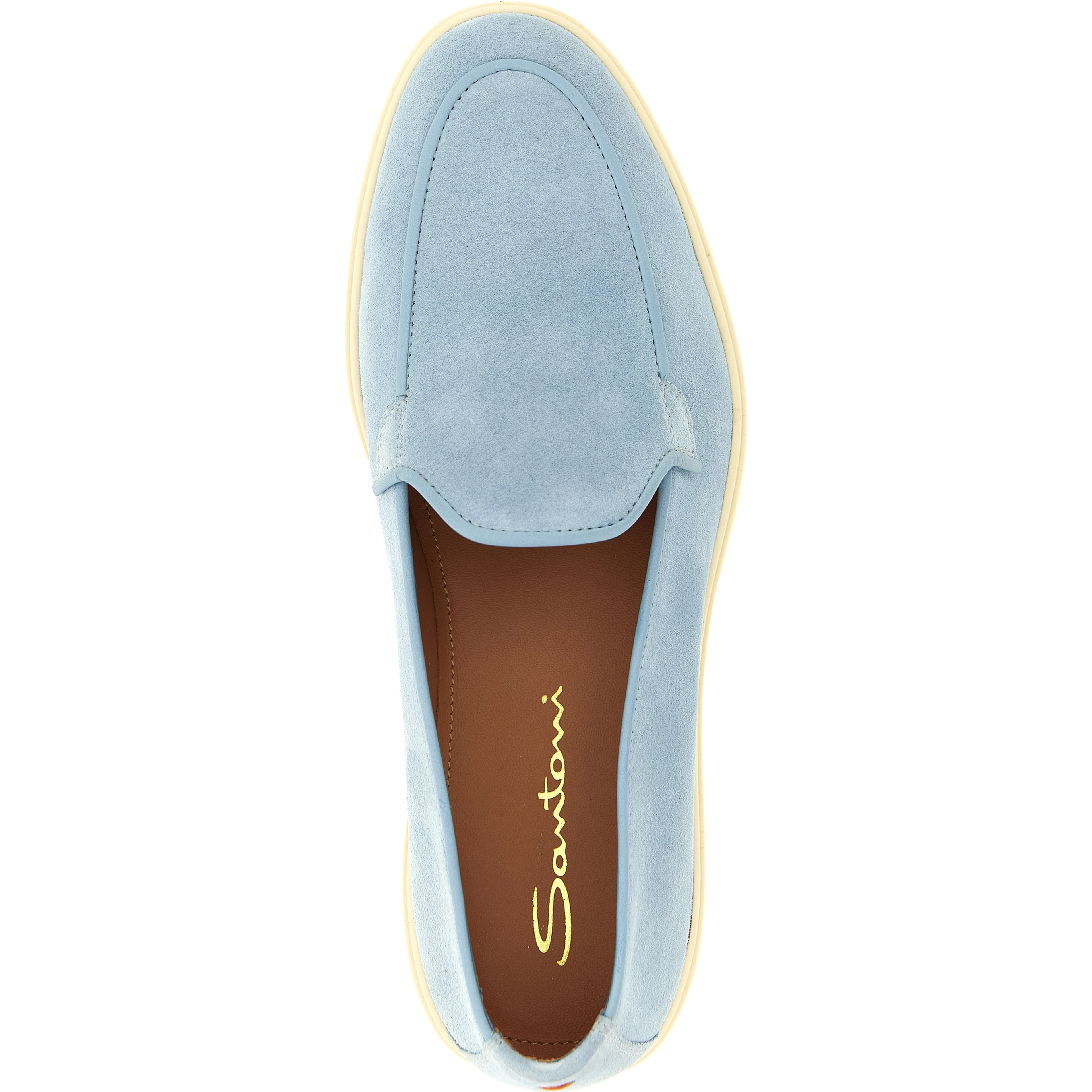 Blue Calfskin Slip-On Loafers