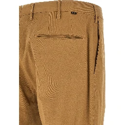 Brown Cotton Casual Pants