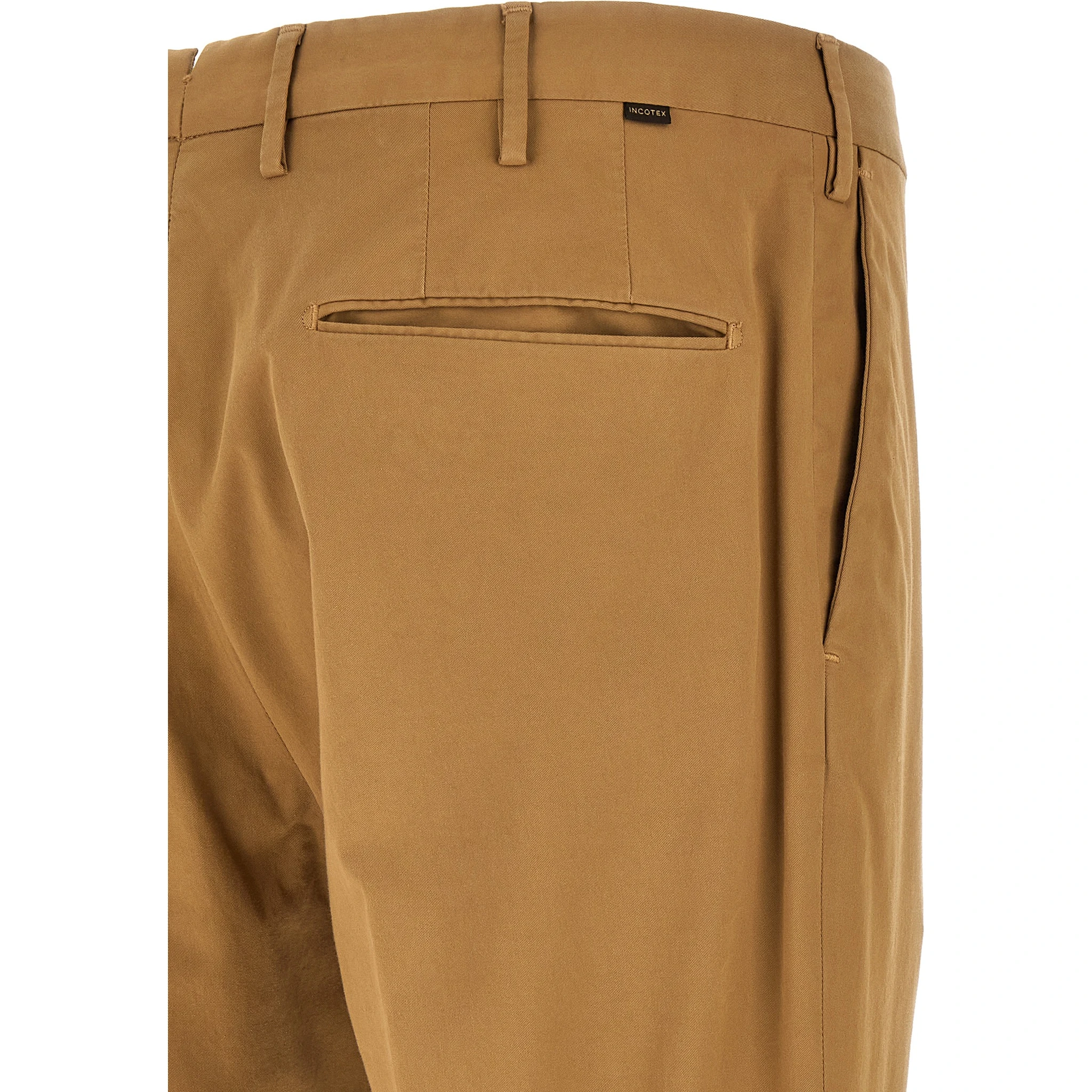 Brown Cotton Casual Pants