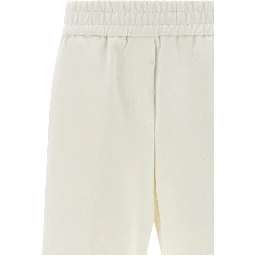 White Cotton Casual Pants