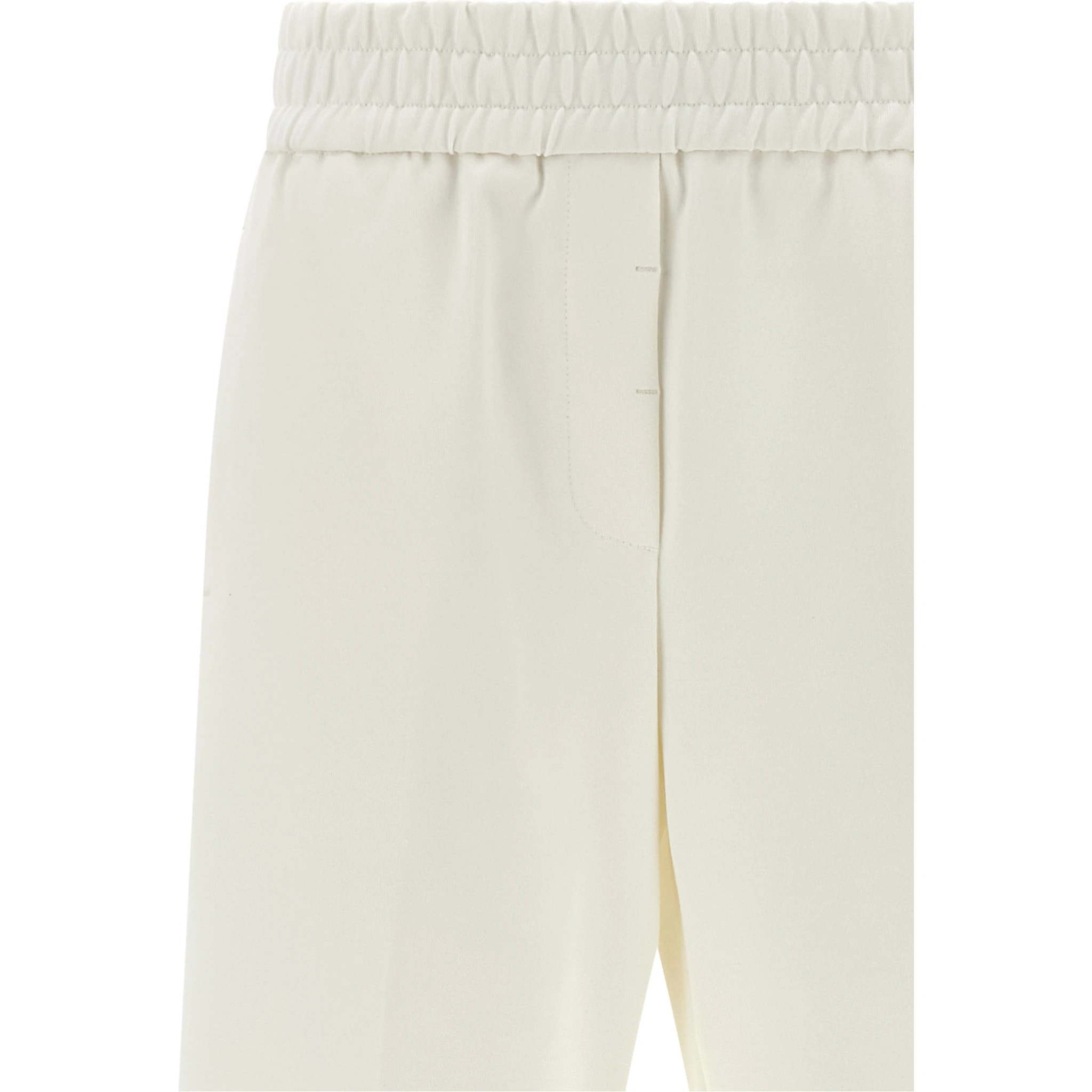 White Cotton Casual Pants