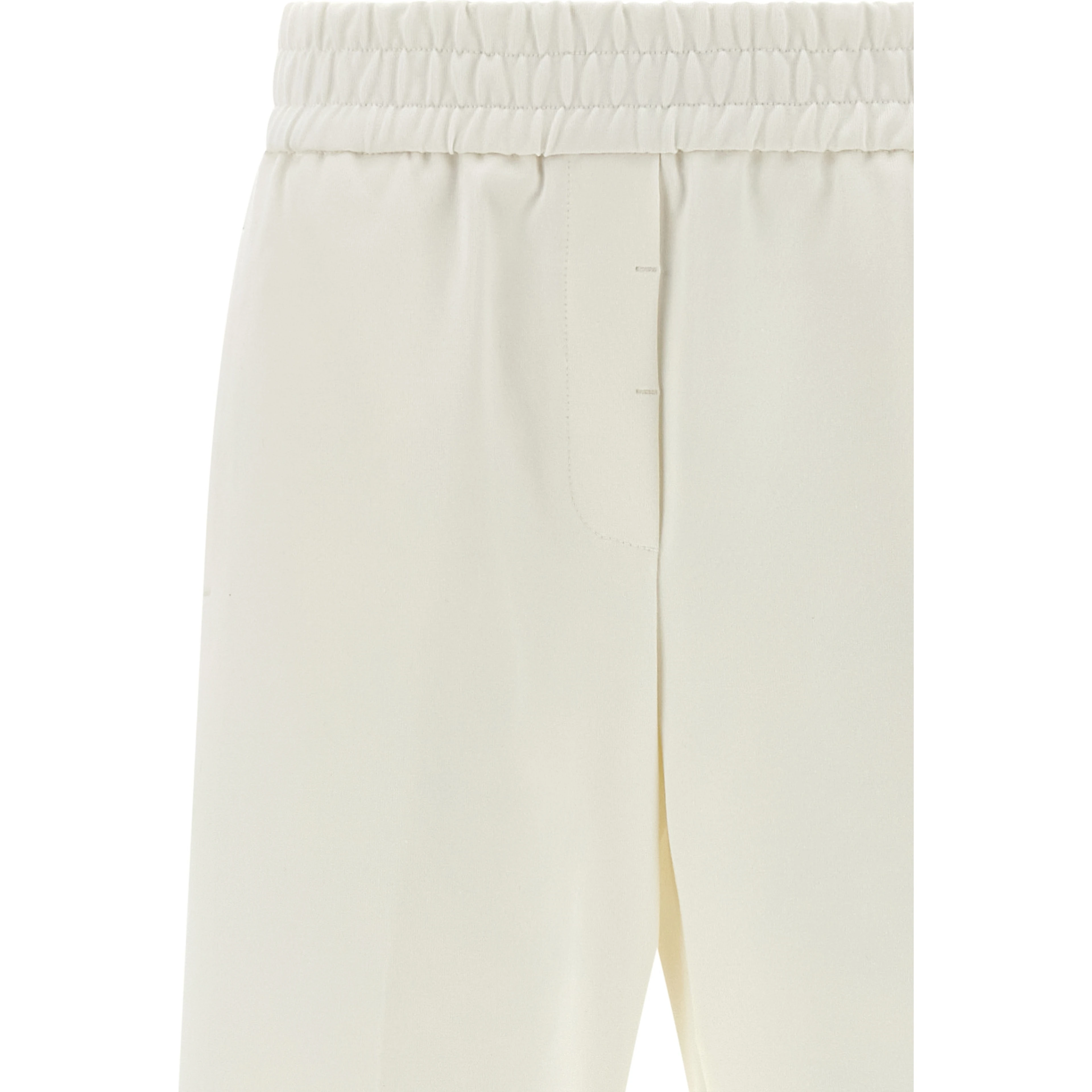 White Cotton Casual Pants