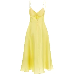 Bicolor Silk Midi Dress