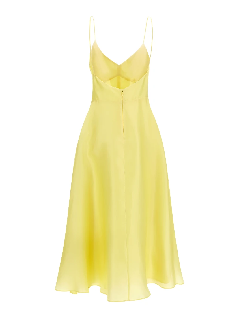 Bicolor Silk Midi Dress