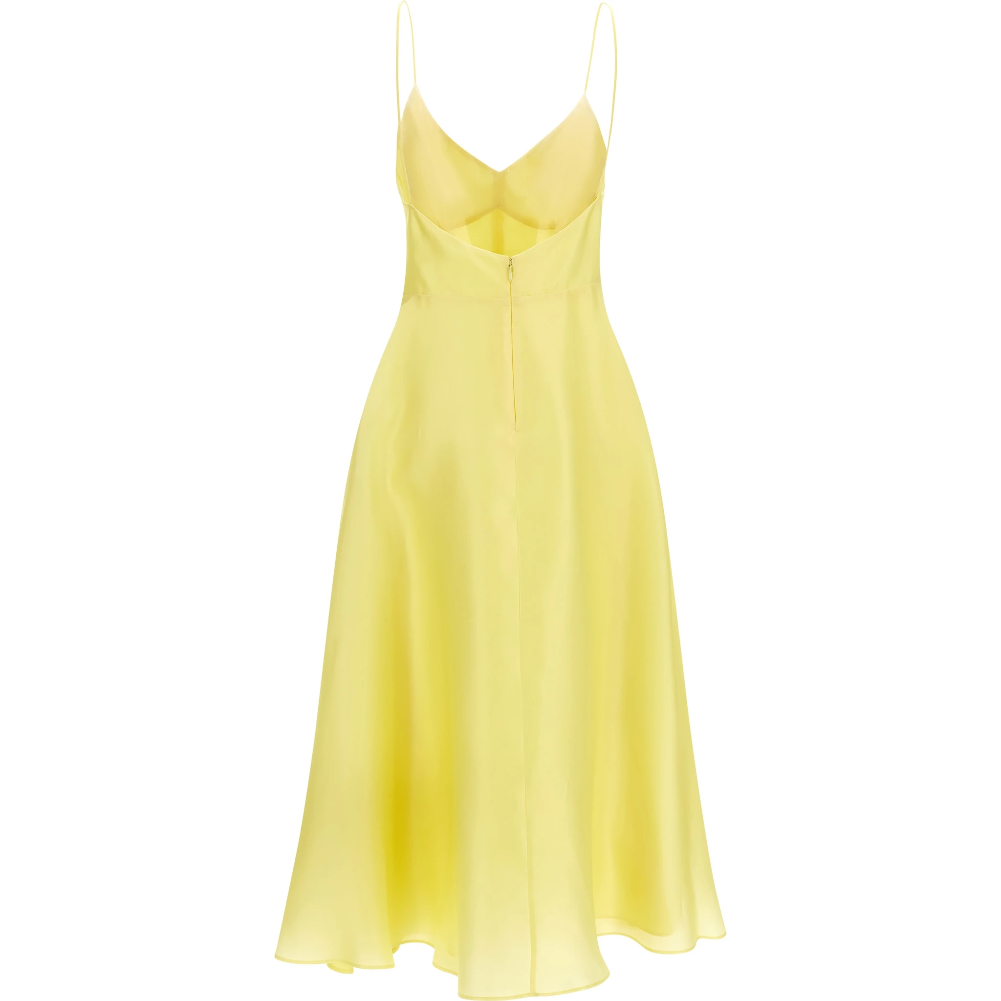 Bicolor Silk Midi Dress