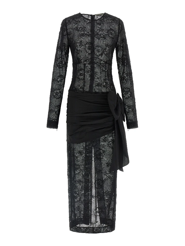 Black Viscose Long Dress