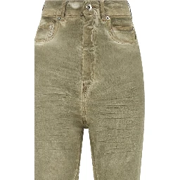 Beige Cotton Bootcut Jeans