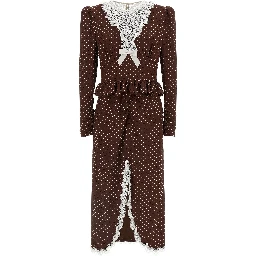 Brown Silk Midi Dress